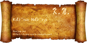 Kósa Nóra névjegykártya