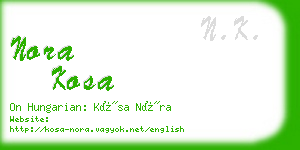 nora kosa business card